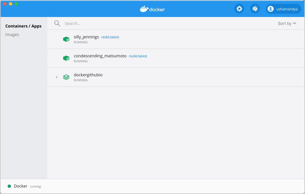 Docker桌面仪表板